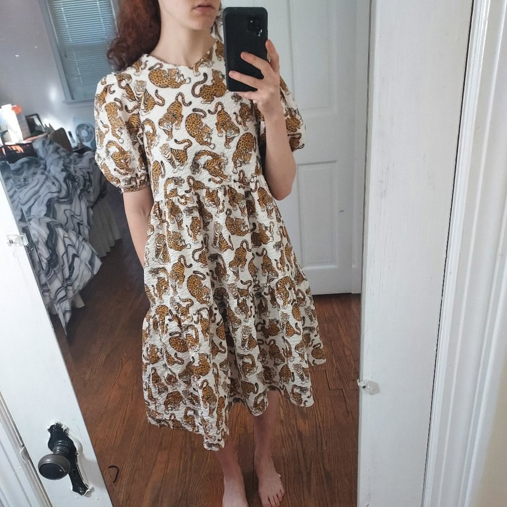 KENZO TIGER PRINT BABYDOLL DRESS